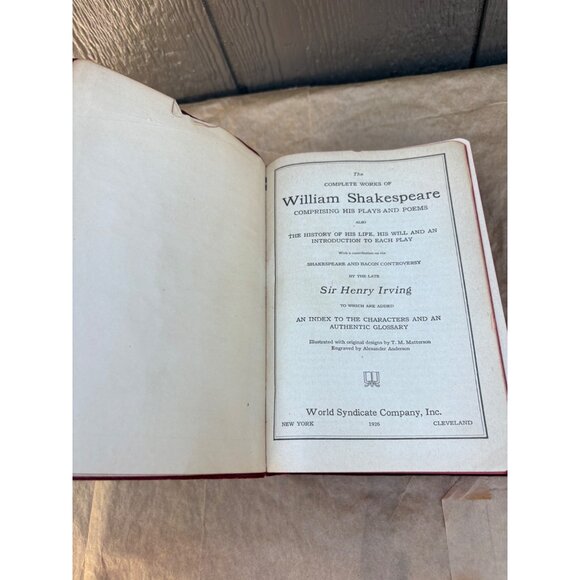 Complete Works of William Shakespeare Embossed Red Leather Hardcover Book 1926 - Picture 9 of 16